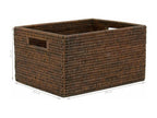 Antique rattan storage basket, 38cm long, SVTT90424