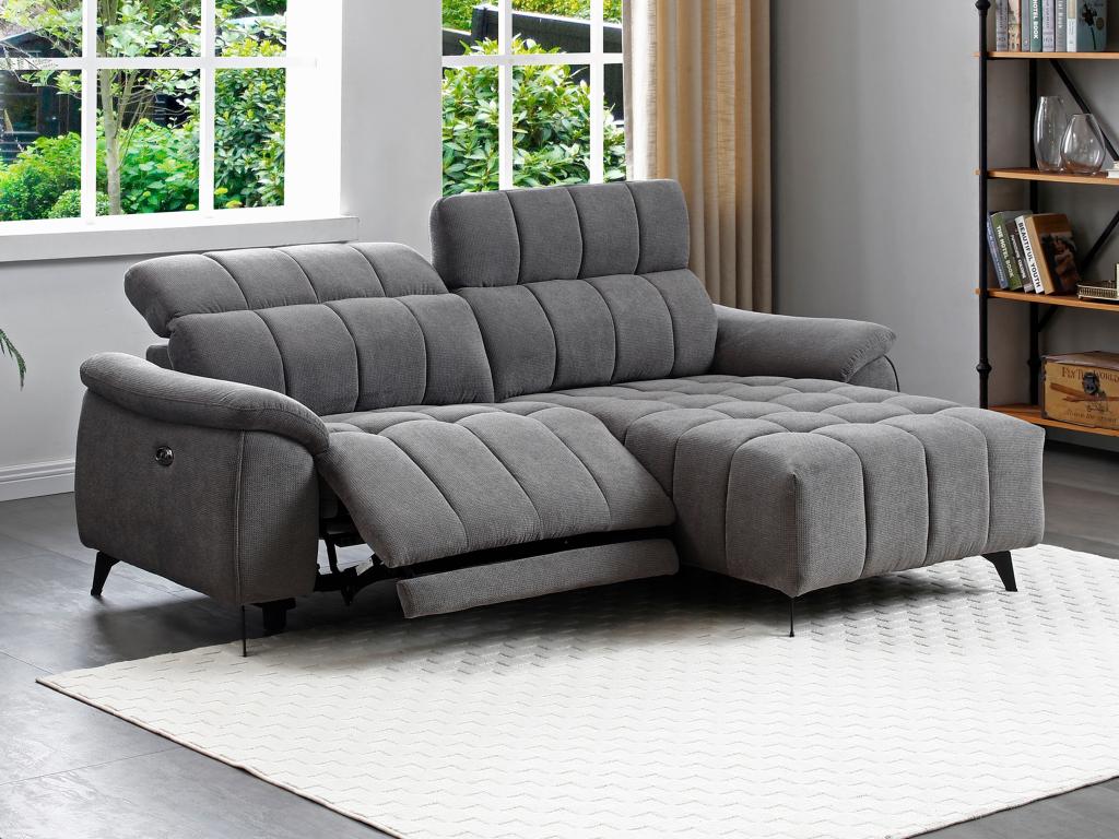 Zensova electric right corner sofa in textured Zensova gray Zensova WAYP75706