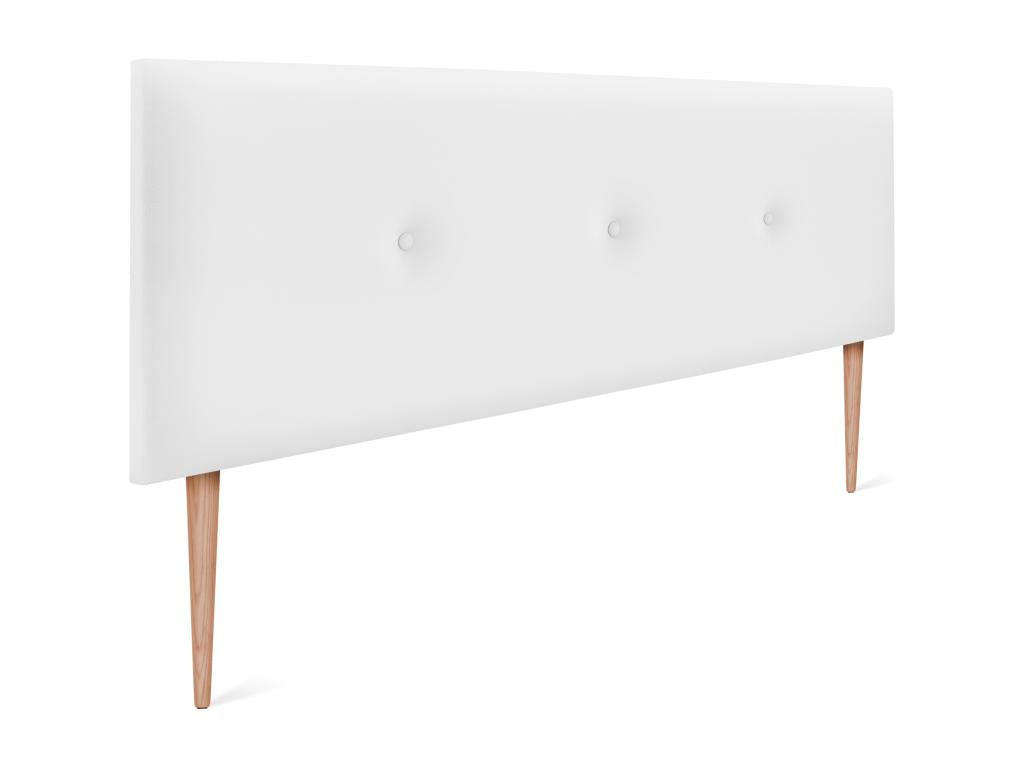 Elariva Smooth Faux Leather Headboard with Buttons 145x105cm with Legs for 135/140cm Beds - White GQZH46458
