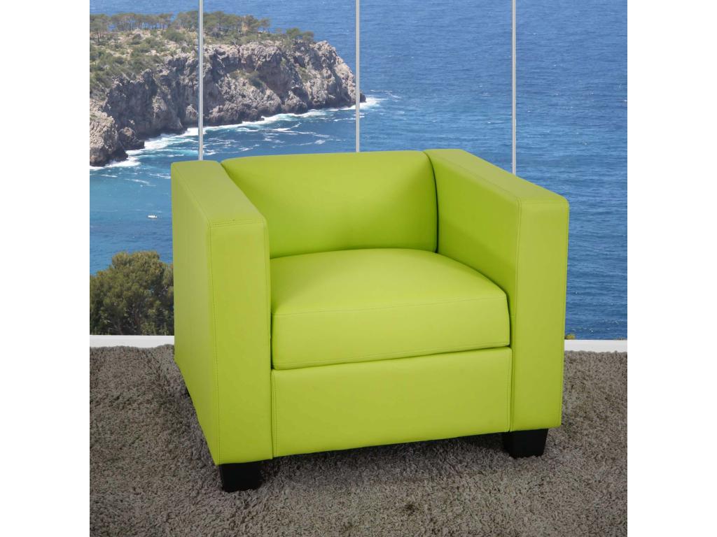 Lumenao armchair in light green faux leather RYHK05896
