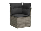 Garden furniture set with cushions, 14 pieces, grey woven resin SDWU39993