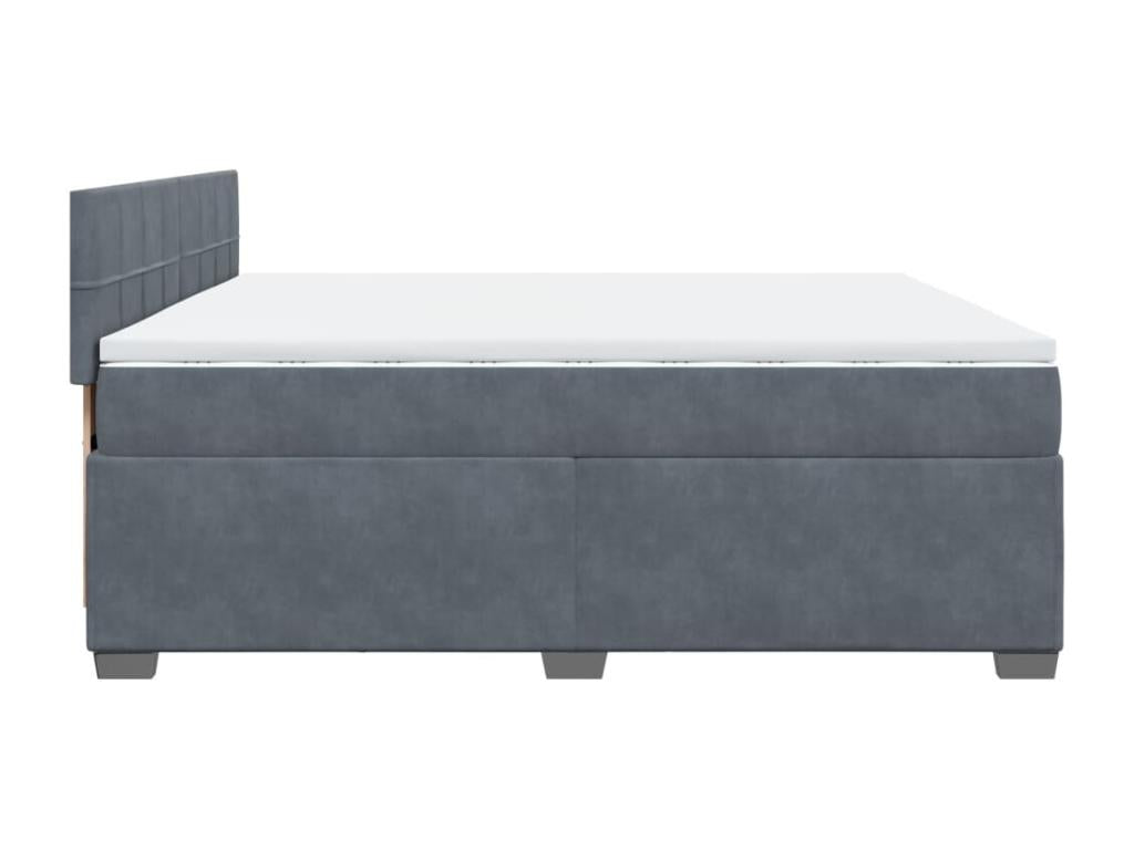 Zensova bed and mattress, dark grey, 200x200cm, velvet, WPPW39401