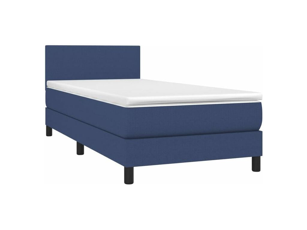Bed base with mattress, blue, 80x200 cm, fabric, YYTU27417