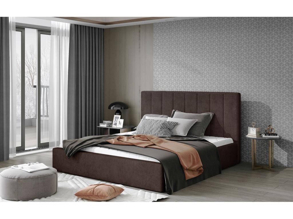 Zensova Luxury Upholstered Bed - Brown - 160x200 - Version with Zensova MNMT39280