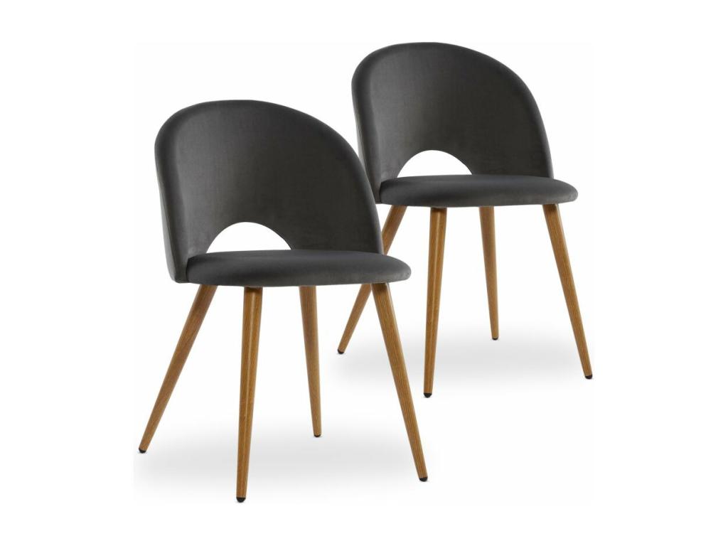 Set of 2 Zensova Velvet Chairs 79cm Grey ZXCZ90124