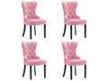 Set of 4 pink velvet dining chairs LZNL32703