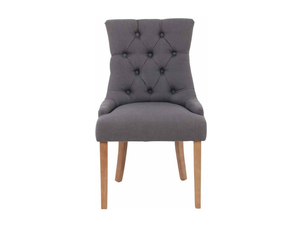 Set of 2 dining chairs with decorative buttons, dark grey Zensova seat 10 0001525 VKRN70773