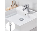 Lumenao 2pcs Sink Drain with Overflow Pop-Up Valve Sink Drain with Basket Strainer for Bathroom Chrome JEHE36616