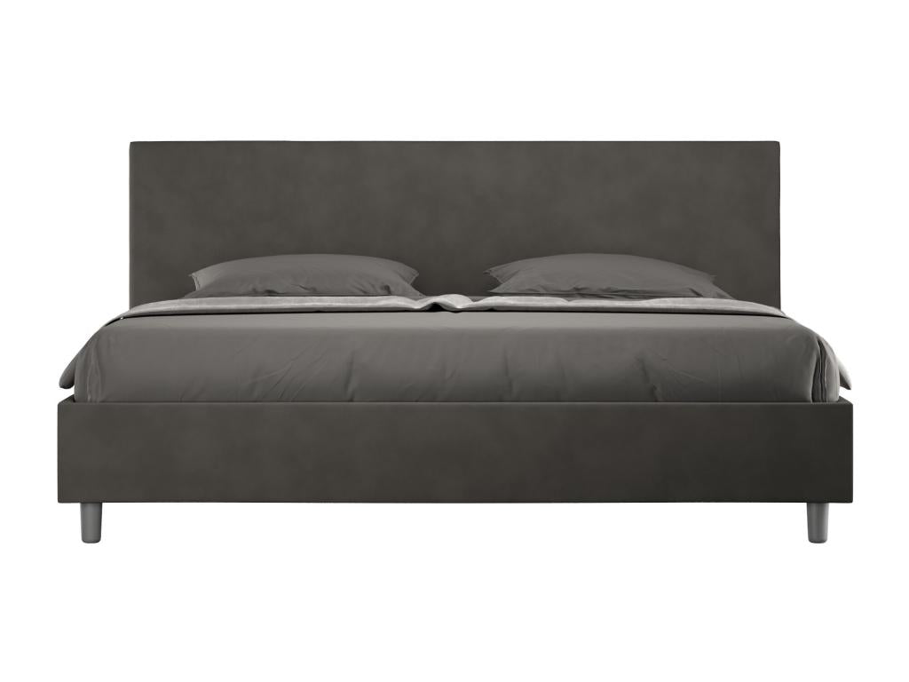 Lumenao Modern Microfiber Adult Bed - Dark Grey - 200x200 - Optional Slatted Base ZBCP97342