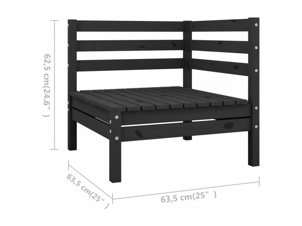 4-piece garden furniture set, solid pine wood, black ZSOJ81105