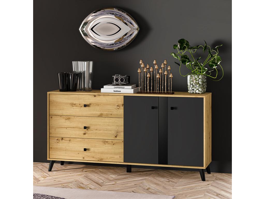 Zensova 2-Door 3-Drawer Buffet in Wood and Zensova OEJZ69608
