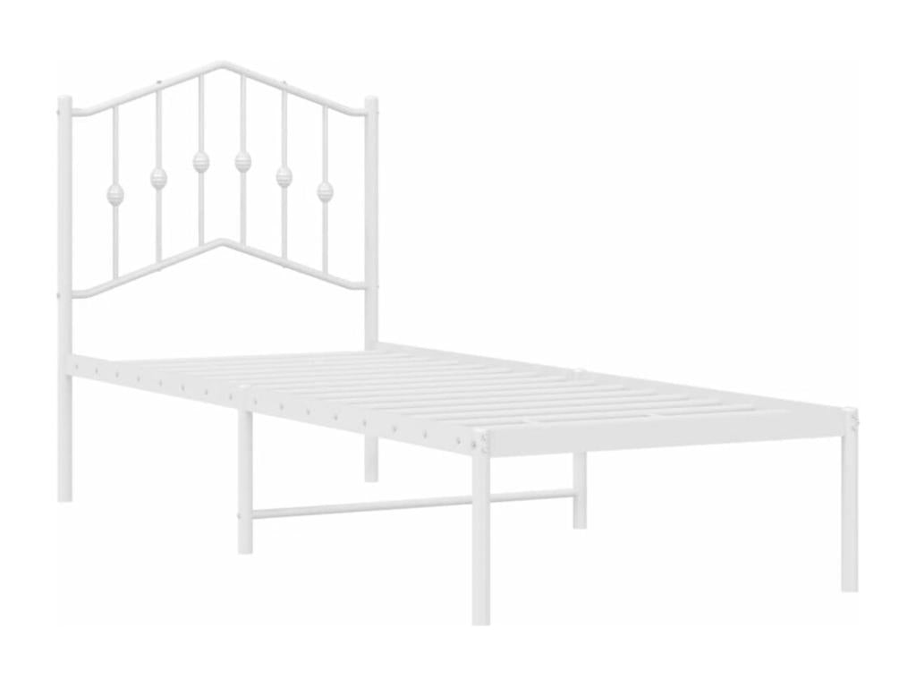 Metal bed frame with white headboard 75x190 cm TSGU67291