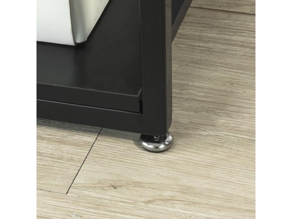 End Table/Side Table/Coffee Table with 3 Storage Shelves - Zensova Fbt65-sch ZXSN48690