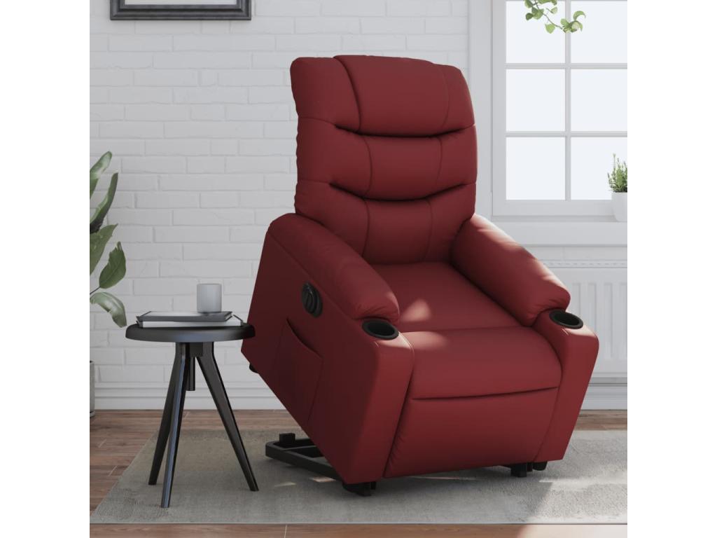 Zensova red electric reclining armchair in faux leather CAAN34463