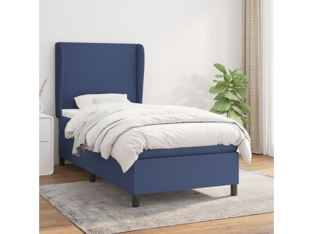 Zensova upholstered bed with mattress, blue, 90x200 cm, Zensova UNOJ39725