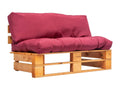 Pallet garden sofa with red cushions, pine color ZMZH47188