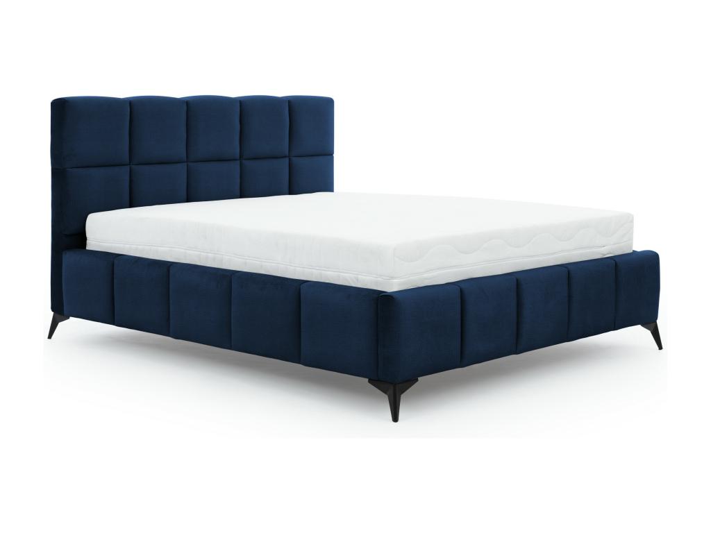 Luxury storage bed in tufted velvet, Mister color, Midnight Blue, 140x200 cm, HAUK24732