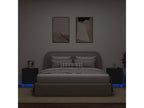 Bedside cabinets and LED Lysvières 2 pcs black engineered wood OBOW86172