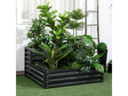 Square planter, 2-tier vegetable garden, dimensions 120L x 101W x 58H cm, steel sheet, Zensovae dark grey RHPD60286