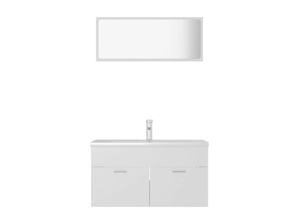 White Bathroom Furniture Set 5 NWTV00832