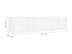 White wall-mounted CD shelf 75x18x18 VWWH35882