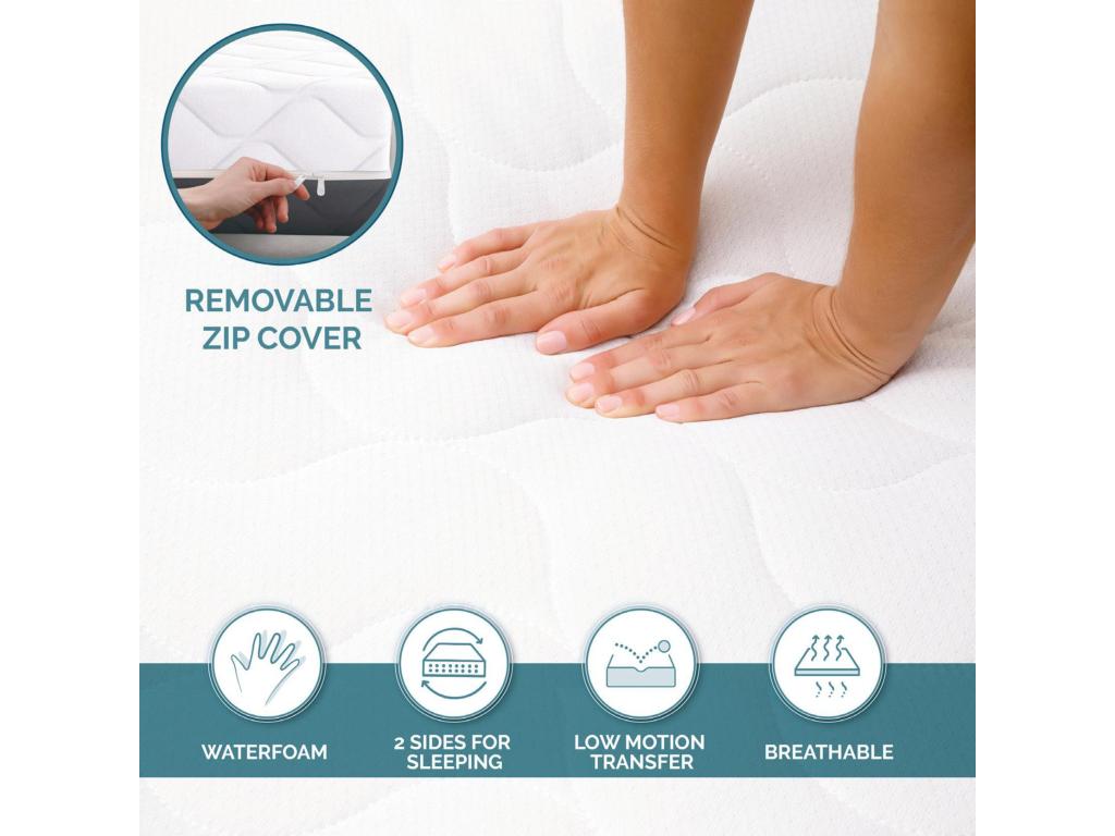 Memory foam mattress 135x190 20cm Medium firm Orthopedic Hypoallergenic Removable cover Made in Italy AFIF36534