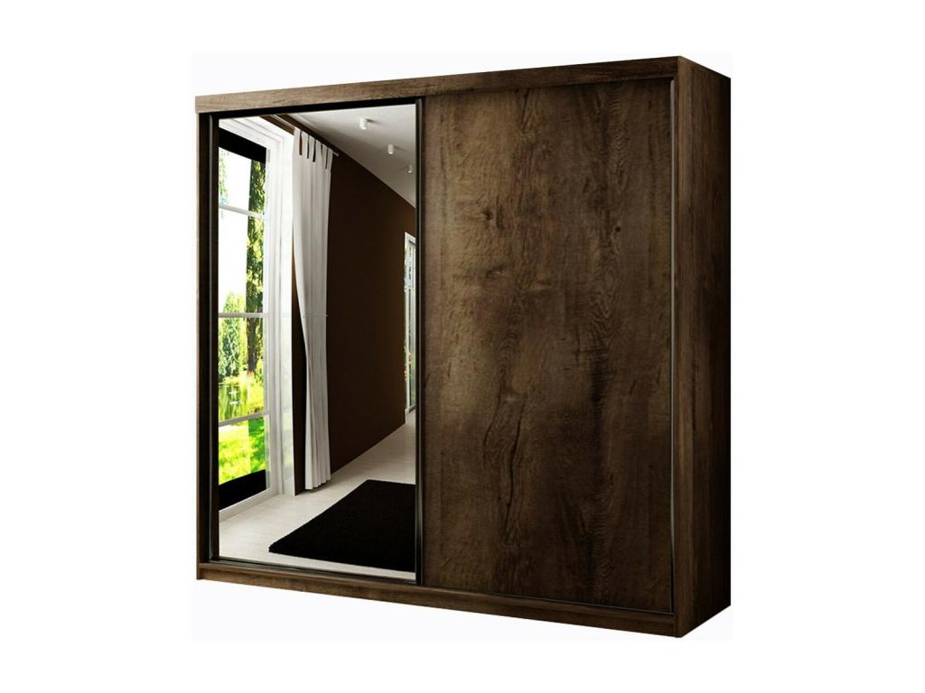 Zensova 107 Wardrobe, Dark Oak, 200x200x62cm, Sliding Wardrobe Doors, VRYI54290