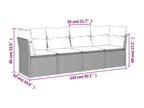 4-piece garden furniture set with cushions, beige woven resin CWUF50233