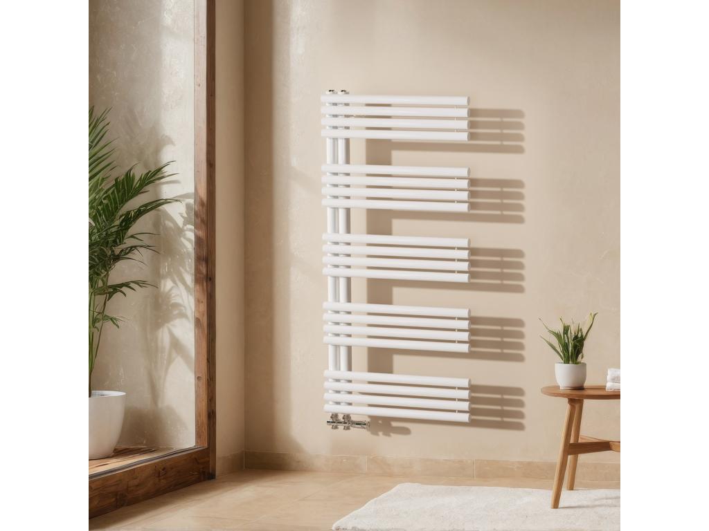 Zensova Hot Water Towel Rail for Bathroom 1660x600 mm Round Pipes Towel Holder Towel Warmer White 776W PQAB53412