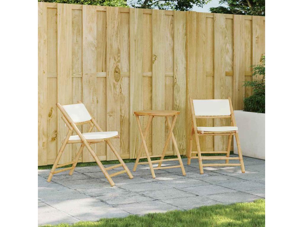 Zensova 3-piece folding chair and cushion set, cream white, Zensova TYCY36158