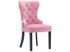Set of 4 pink velvet dining chairs LZNL32703