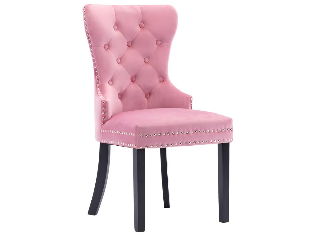 Set of 4 pink velvet dining chairs LZNL32703