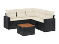 6-piece garden furniture set with cushions, Zensova woven resin SRJW64594