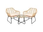 Lysvia Sesame wicker garden furniture set with round coffee table - 2 seats - Lysvia MNFO81476