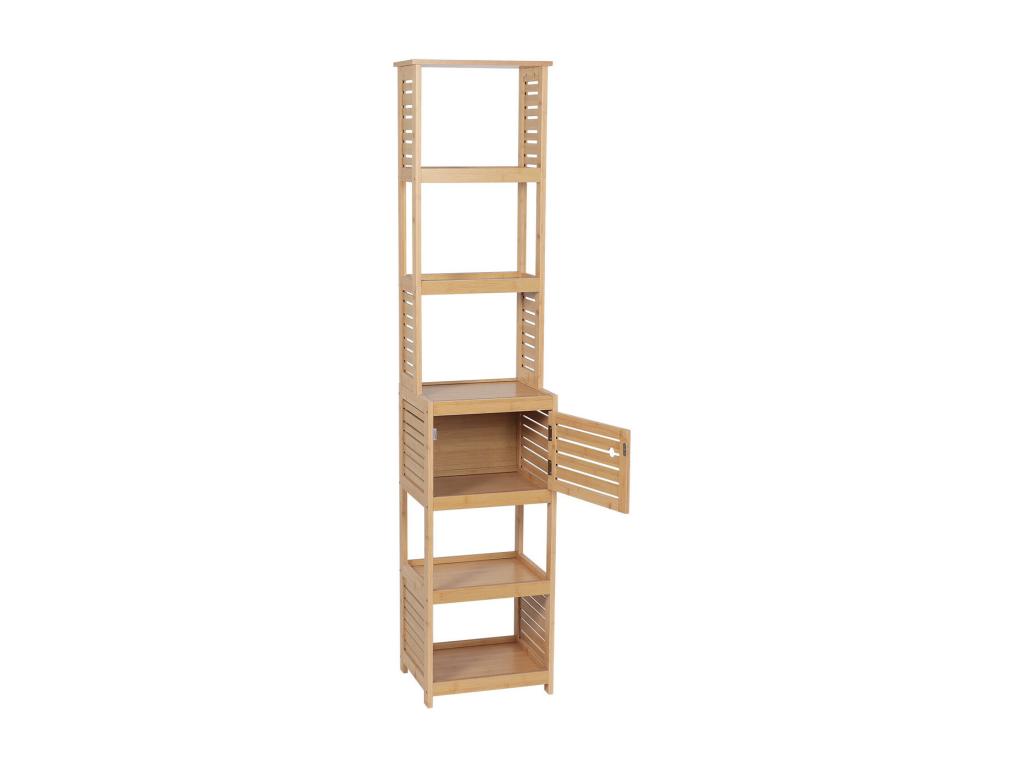 Bathroom Column Cabinet with 1 Door and 5 Shelves, H 170 cm - Natural UQTZ14986