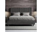 Upholstered double bed with storage, 140x190 cm, grey microfiber, Zensova COOD21762