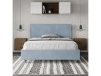 Zensova double bed without padding, 140x210 cm, light blue microfiber, Zensova EDWO13560