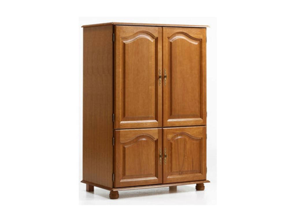 Oak Computer Cabinet with 4 Doors and 7 Shelves, W 97 H 141 D 54 cm NYHR16989