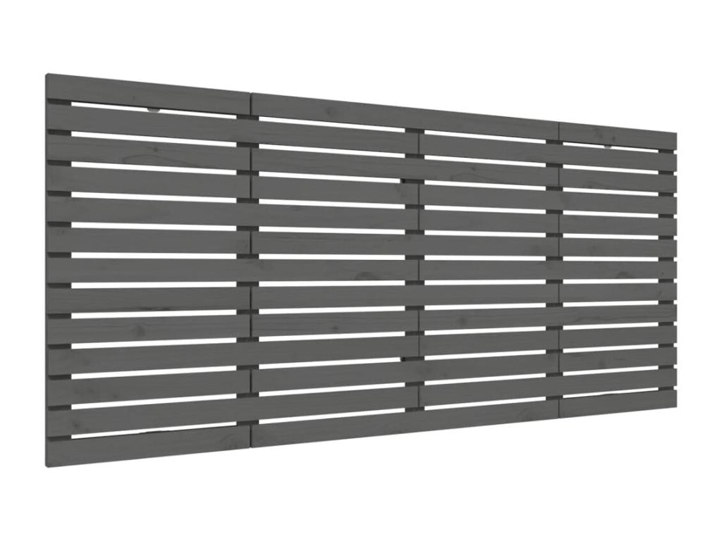 Wall-mounted headboard, grey, 166x3x91.5 cm, solid pine wood, ZNKI19517