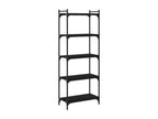 5-tier black bookcase, 60x30x154 cm, engineered wood, LCOX50372