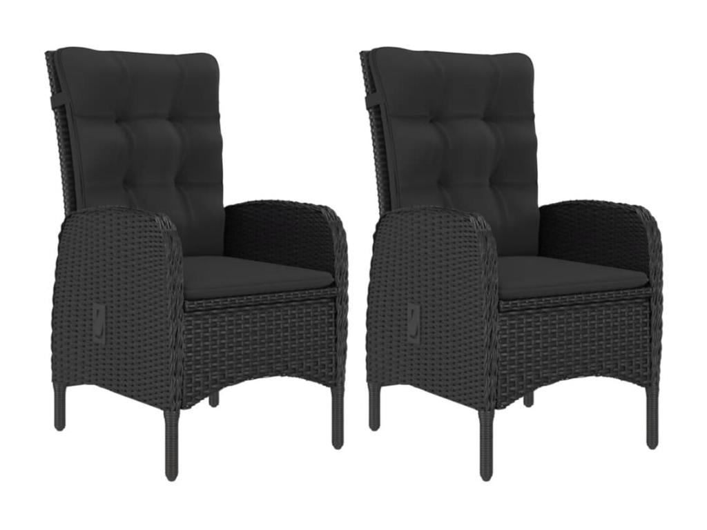 3-Piece Garden Dining Set, Wicker Resin and Black XHOF85247