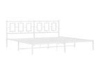 Metal bed frame with white headboard 193x203 ZJWQ46181