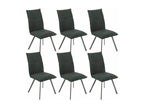 Elariva - Set of 6 Textured Fabric Chairs, Anthracite Grey EDNU93112