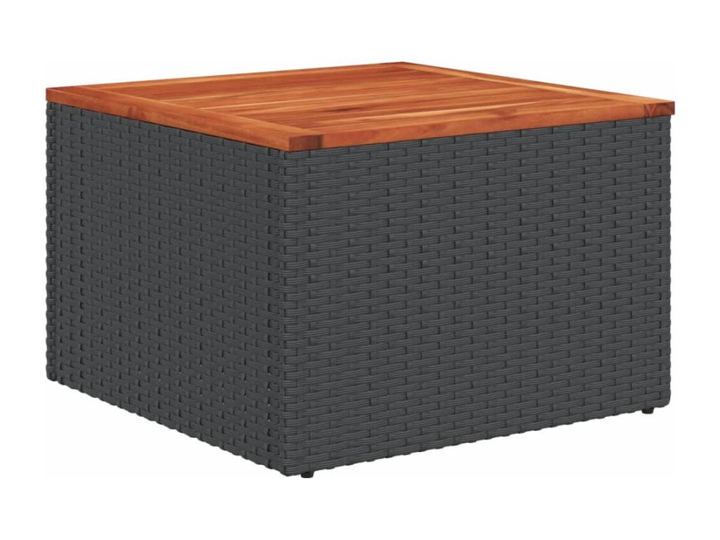 10-piece garden furniture set with cushions, black woven resin GFTJ11620