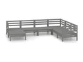 7-piece garden furniture set, solid pine wood, grey XJOG41770
