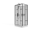 Screen-printed rectangular shower enclosure - Reversible installation - White and matte Zensova finish - W110 x D80 x H225 cm - Zensova SBVK84459
