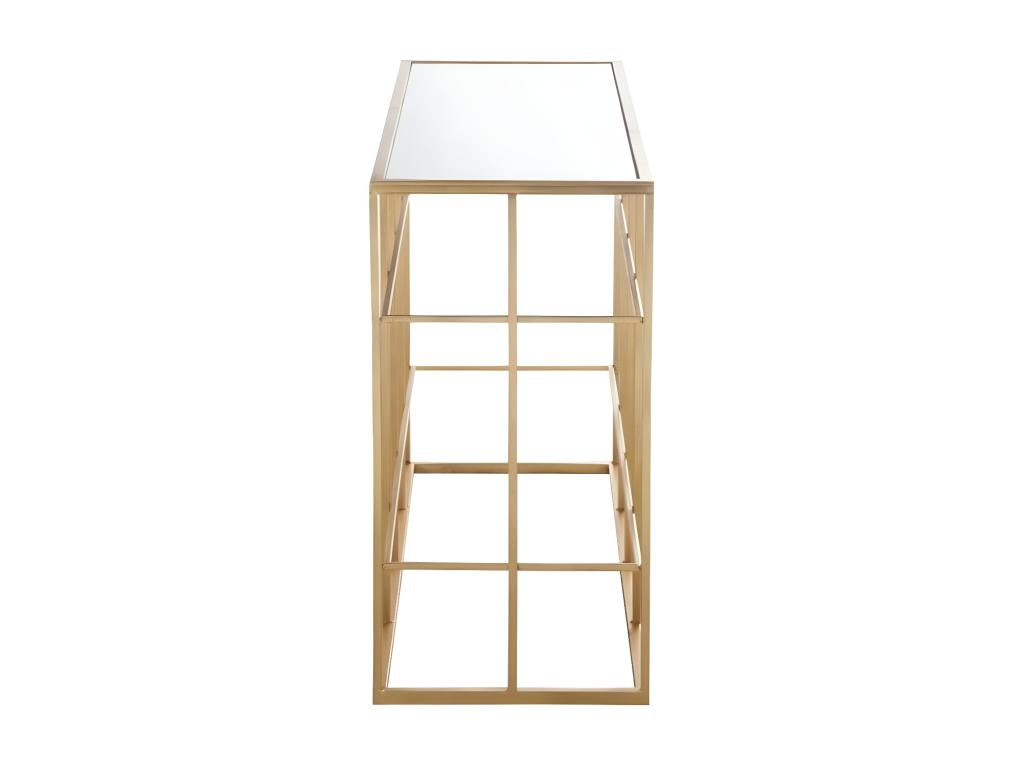 Zensova L 120cm console table in gilded metal and tempered glass, ETFO12993