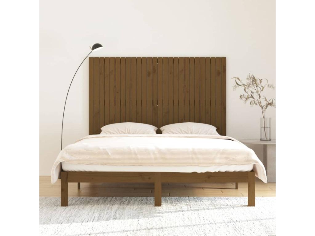 Wall-mounted headboard, honey brown, 166x3x110 cm, solid pine wood, JGWL17338