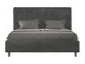 Upholstered double bed with storage, 140x190 cm, grey microfiber, Zensova COOD21762