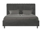Upholstered double bed with storage, 140x190 cm, grey microfiber, Zensova COOD21762